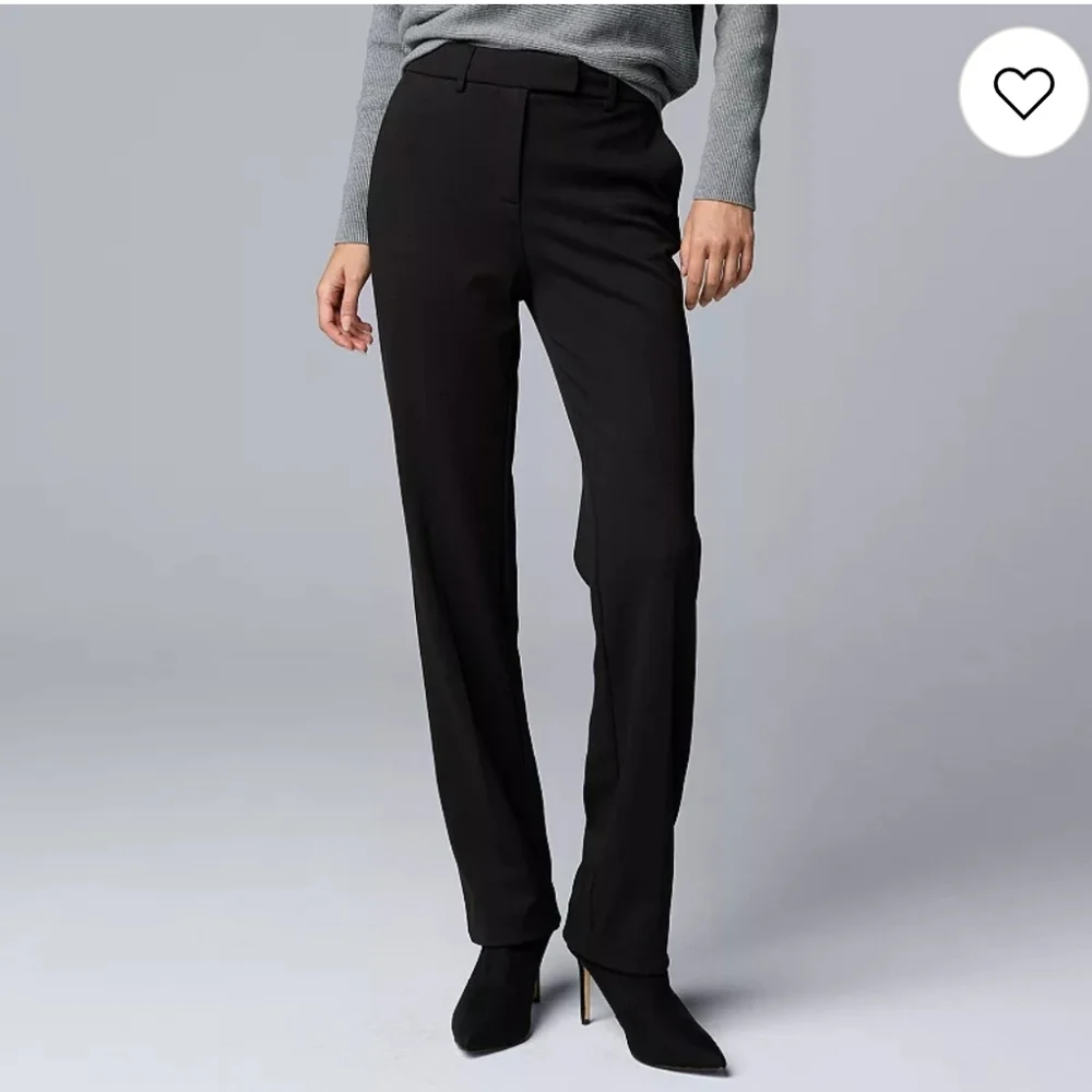 Simply Vera Vera Wang Women's High-Rise Slim Straight Stretch Dress Pants - Picture 1 of 9
